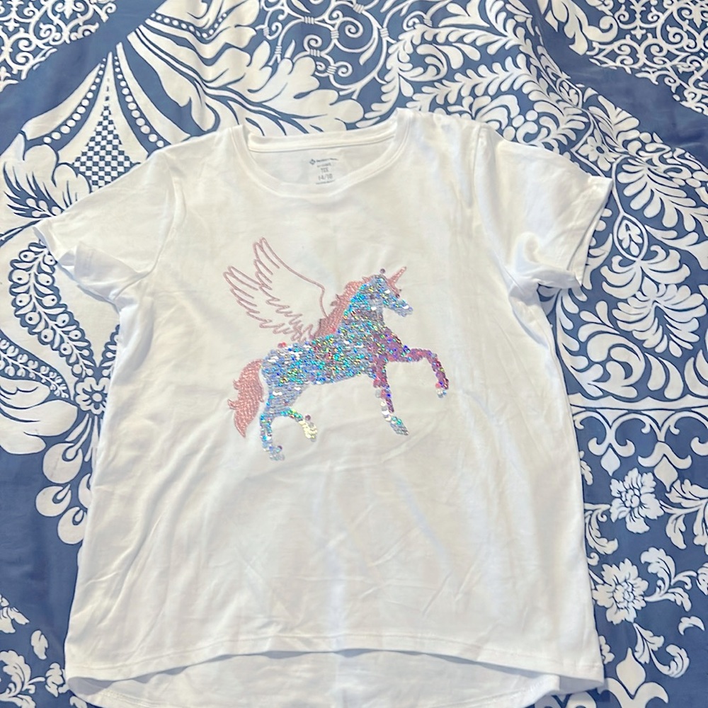 2 Girls Size 14/16 Shirts, Both In Like New Condition